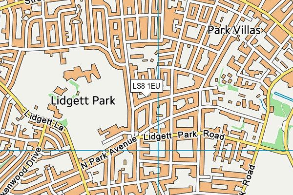 LS8 1EU map - OS VectorMap District (Ordnance Survey)