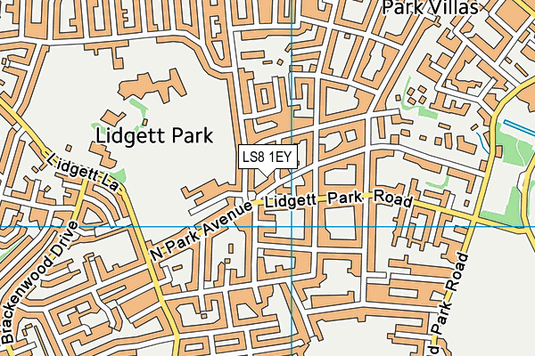 LS8 1EY map - OS VectorMap District (Ordnance Survey)