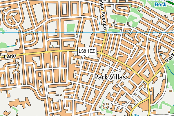 LS8 1EZ map - OS VectorMap District (Ordnance Survey)