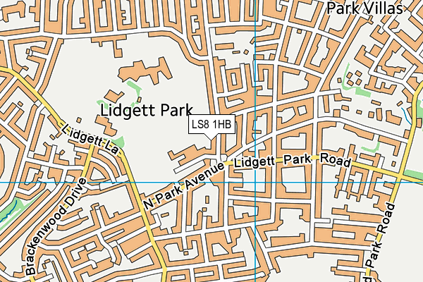 LS8 1HB map - OS VectorMap District (Ordnance Survey)