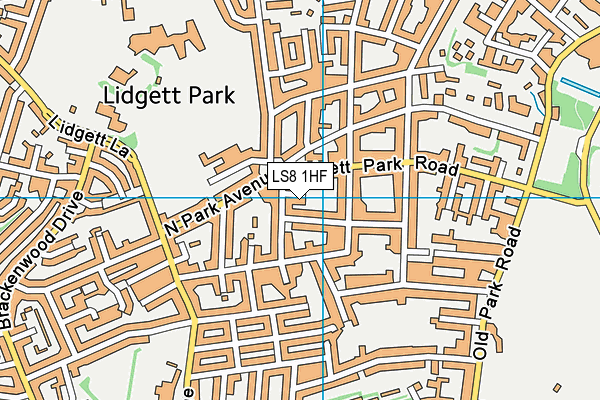 LS8 1HF map - OS VectorMap District (Ordnance Survey)