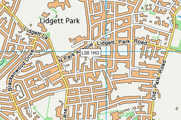 LS8 1HG map - OS VectorMap District (Ordnance Survey)