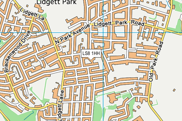 LS8 1HH map - OS VectorMap District (Ordnance Survey)