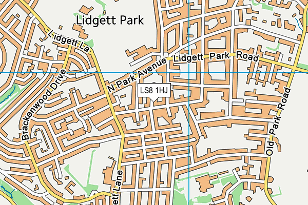 LS8 1HJ map - OS VectorMap District (Ordnance Survey)