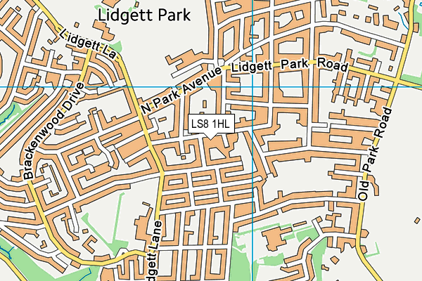 LS8 1HL map - OS VectorMap District (Ordnance Survey)