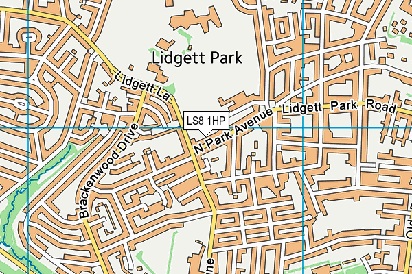 LS8 1HP map - OS VectorMap District (Ordnance Survey)