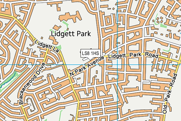 LS8 1HS map - OS VectorMap District (Ordnance Survey)