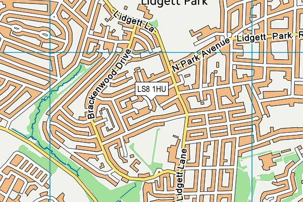LS8 1HU map - OS VectorMap District (Ordnance Survey)