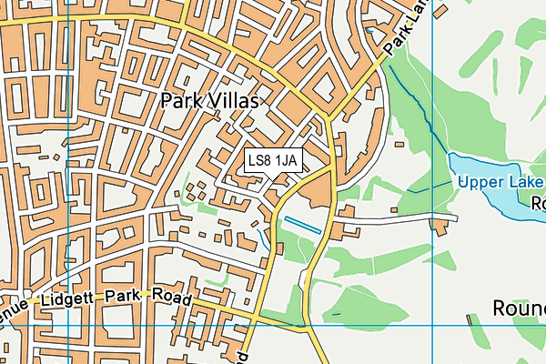 LS8 1JA map - OS VectorMap District (Ordnance Survey)