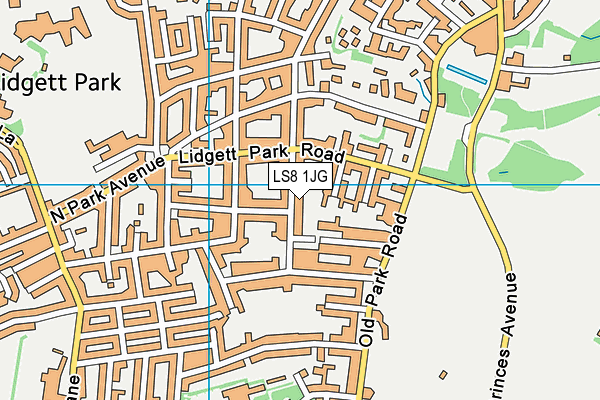LS8 1JG map - OS VectorMap District (Ordnance Survey)