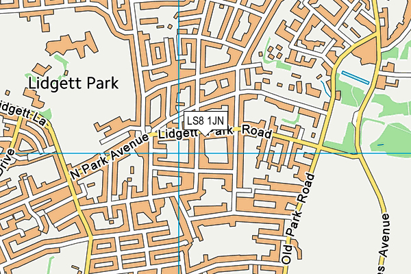LS8 1JN map - OS VectorMap District (Ordnance Survey)
