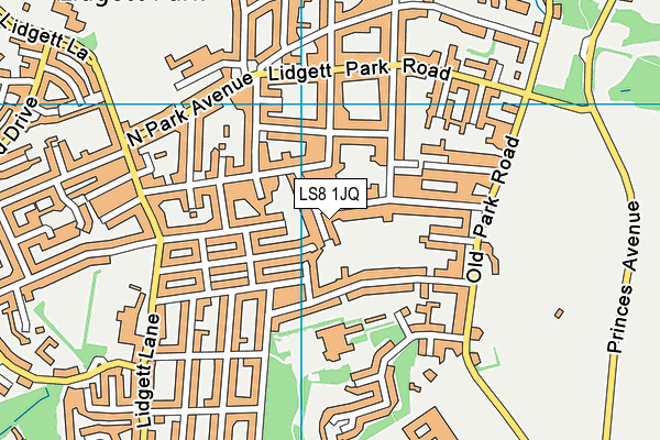 LS8 1JQ map - OS VectorMap District (Ordnance Survey)