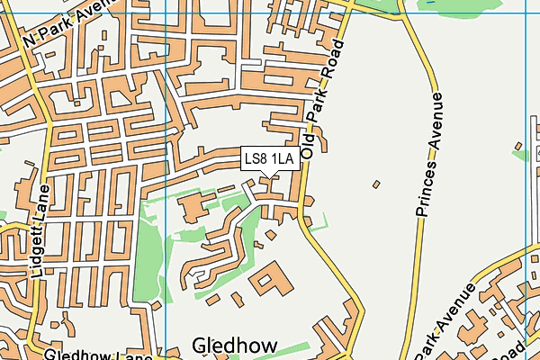 LS8 1LA map - OS VectorMap District (Ordnance Survey)