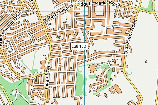 LS8 1LD map - OS VectorMap District (Ordnance Survey)
