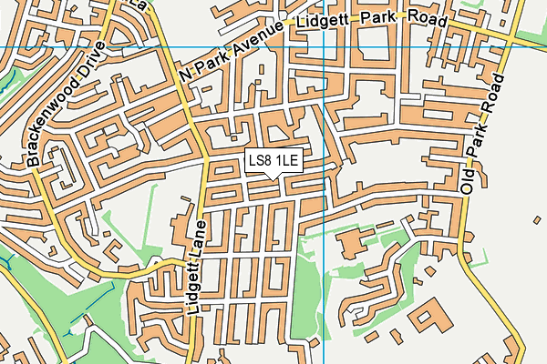 LS8 1LE map - OS VectorMap District (Ordnance Survey)