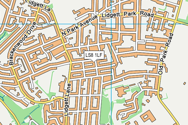 LS8 1LF map - OS VectorMap District (Ordnance Survey)