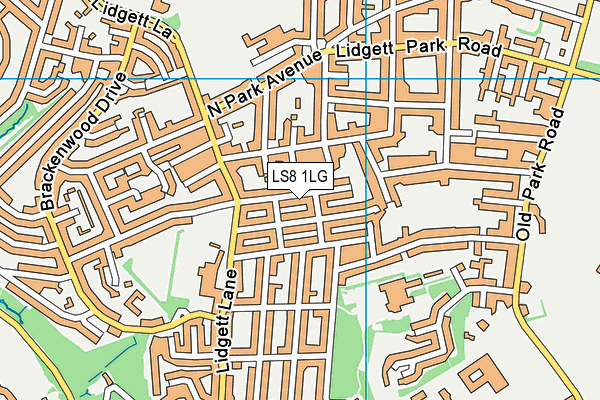 LS8 1LG map - OS VectorMap District (Ordnance Survey)