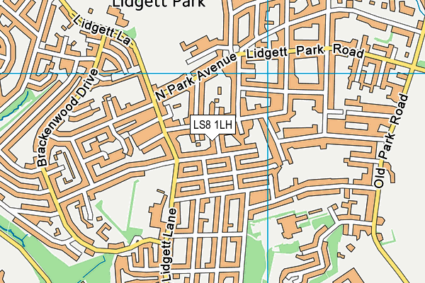 LS8 1LH map - OS VectorMap District (Ordnance Survey)