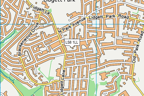 LS8 1LL map - OS VectorMap District (Ordnance Survey)
