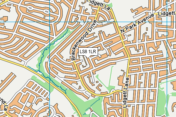 LS8 1LR map - OS VectorMap District (Ordnance Survey)