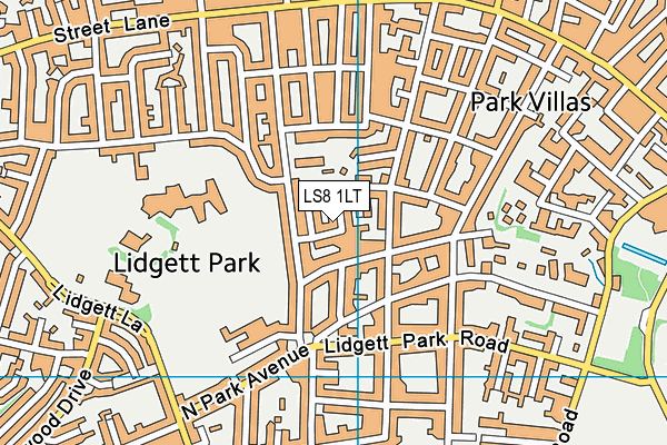 LS8 1LT map - OS VectorMap District (Ordnance Survey)