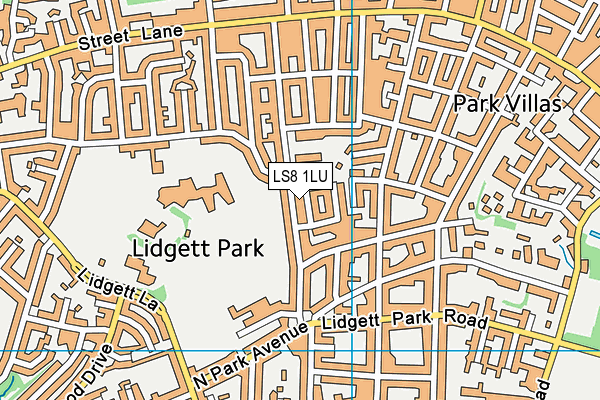 LS8 1LU map - OS VectorMap District (Ordnance Survey)