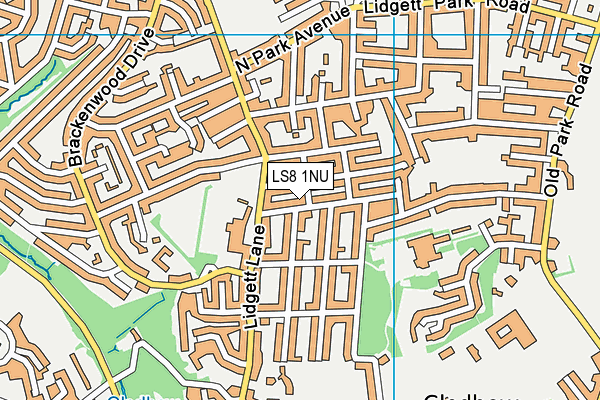 LS8 1NU map - OS VectorMap District (Ordnance Survey)