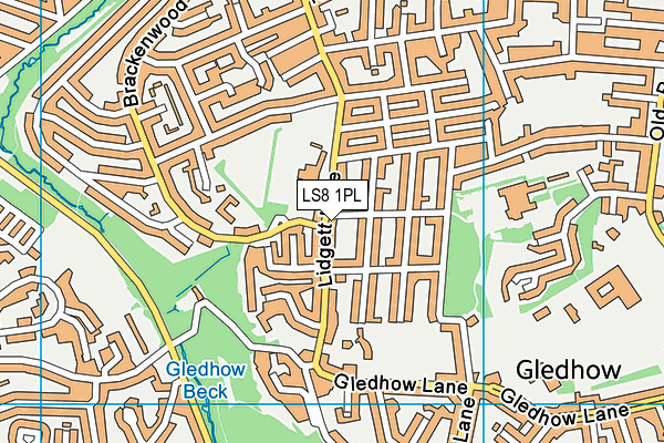 LS8 1PL map - OS VectorMap District (Ordnance Survey)