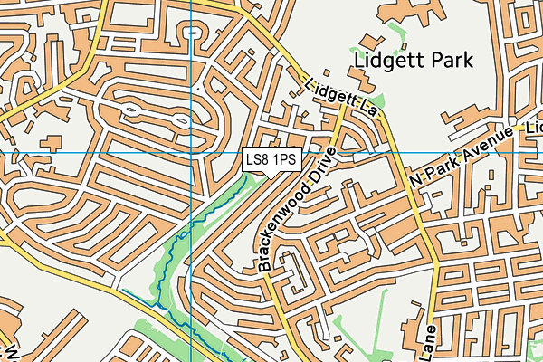 LS8 1PS map - OS VectorMap District (Ordnance Survey)