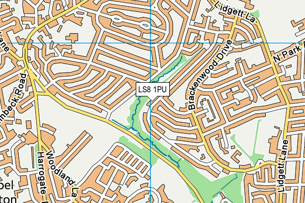 LS8 1PU map - OS VectorMap District (Ordnance Survey)