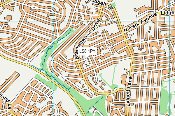 LS8 1PY map - OS VectorMap District (Ordnance Survey)