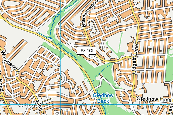 LS8 1QL map - OS VectorMap District (Ordnance Survey)