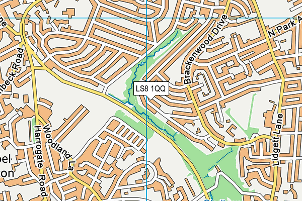 LS8 1QQ map - OS VectorMap District (Ordnance Survey)