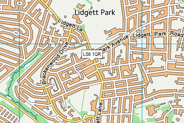LS8 1QR map - OS VectorMap District (Ordnance Survey)