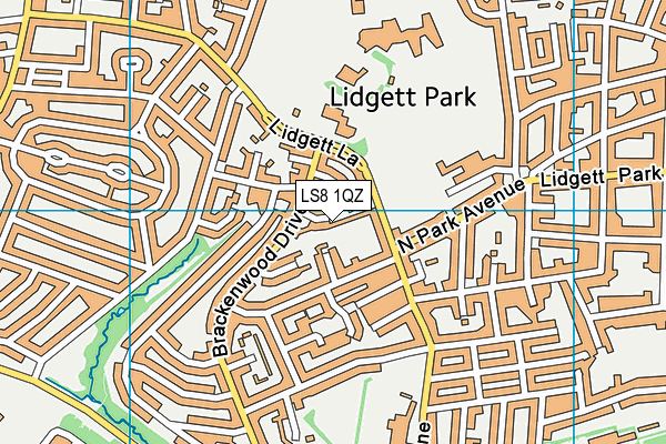 LS8 1QZ map - OS VectorMap District (Ordnance Survey)