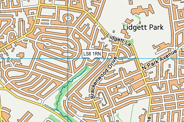 LS8 1RN map - OS VectorMap District (Ordnance Survey)