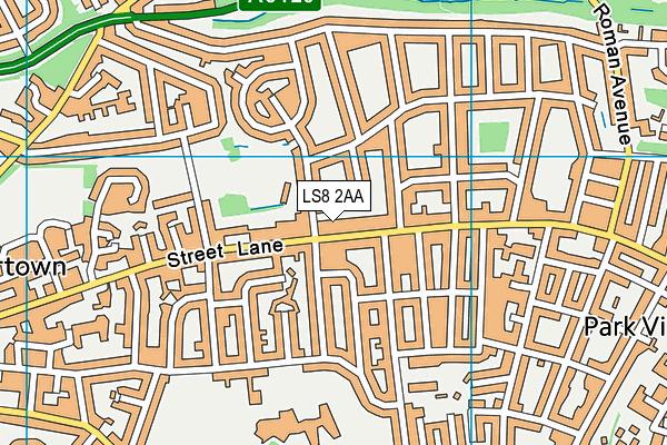 LS8 2AA map - OS VectorMap District (Ordnance Survey)