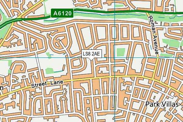 LS8 2AE map - OS VectorMap District (Ordnance Survey)