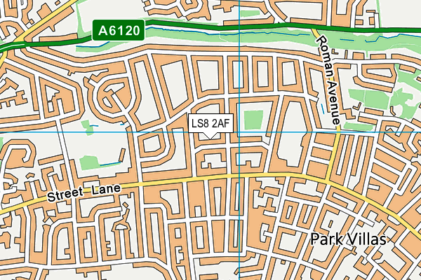 LS8 2AF map - OS VectorMap District (Ordnance Survey)