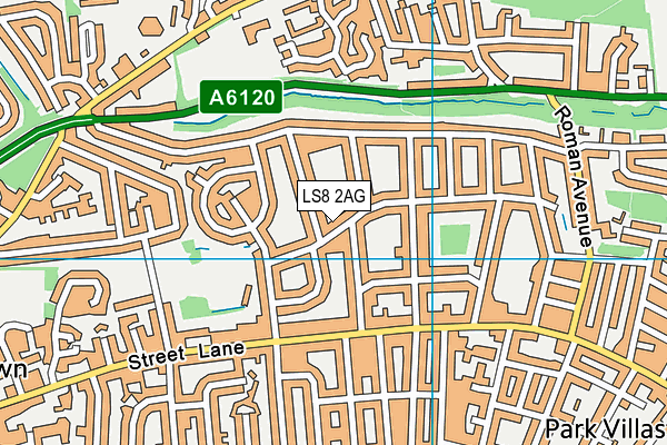 LS8 2AG map - OS VectorMap District (Ordnance Survey)