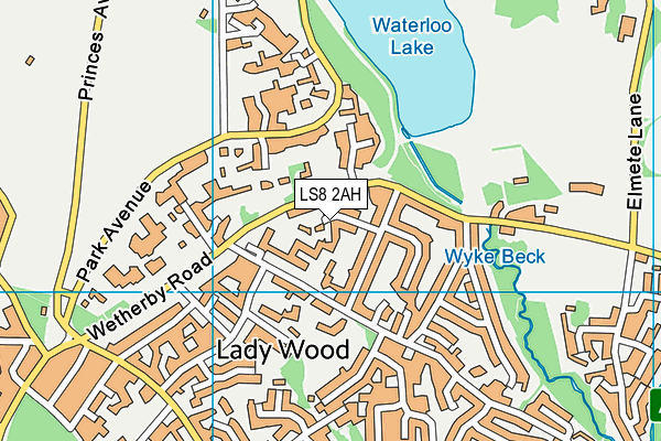 LS8 2AH map - OS VectorMap District (Ordnance Survey)
