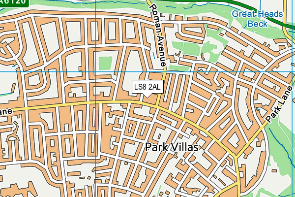 LS8 2AL map - OS VectorMap District (Ordnance Survey)