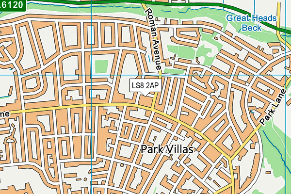 LS8 2AP map - OS VectorMap District (Ordnance Survey)