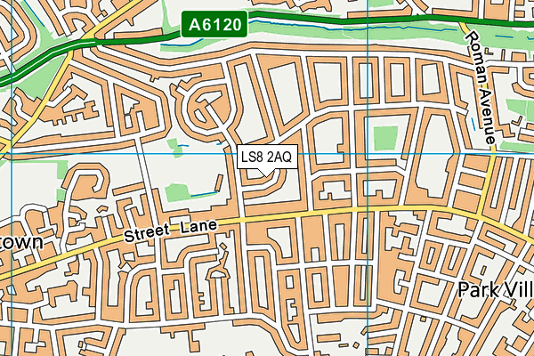 LS8 2AQ map - OS VectorMap District (Ordnance Survey)