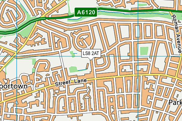 LS8 2AT map - OS VectorMap District (Ordnance Survey)