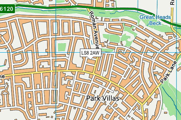 LS8 2AW map - OS VectorMap District (Ordnance Survey)