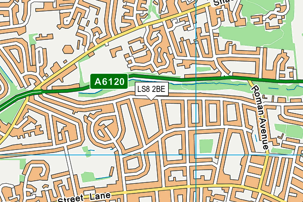 LS8 2BE map - OS VectorMap District (Ordnance Survey)