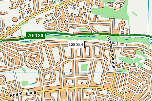 LS8 2BH map - OS VectorMap District (Ordnance Survey)