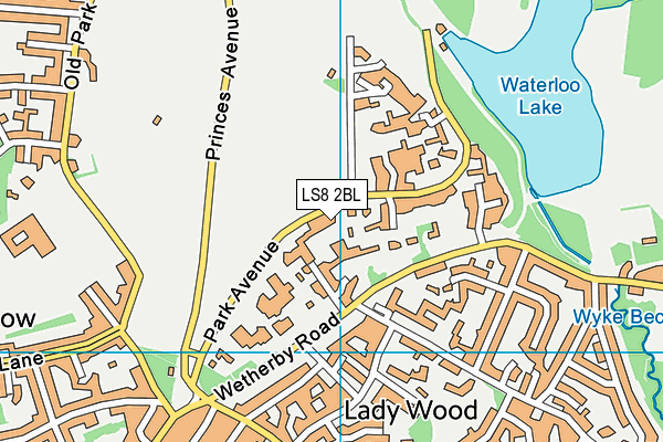 LS8 2BL map - OS VectorMap District (Ordnance Survey)