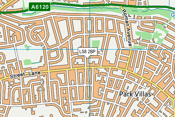 LS8 2BP map - OS VectorMap District (Ordnance Survey)